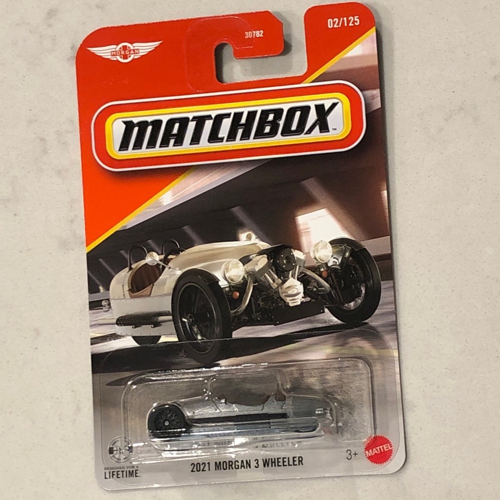 Mattel Silver Morgan 3 Wheeler Die-Cast Car